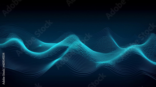Abstract Blue Wave on Background Vector Illustration. Generative ai.