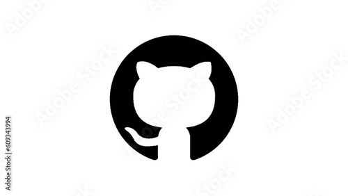 github black icon background animation, GitHub logo photo