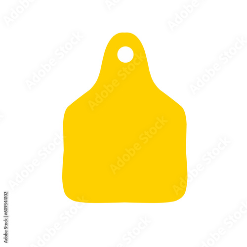 vector ear tags for domestic animals. Cow, cattle yellow ear tags.