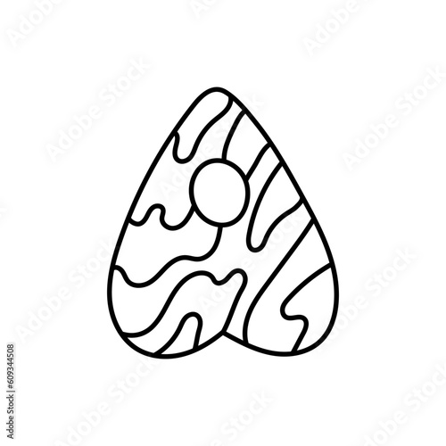 Ouija board arrow isolated on white background. Spiritism, magic items, divination. Hand drawn doodle style drawing.