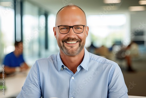 A smiling man with sunglasses. Generative art 