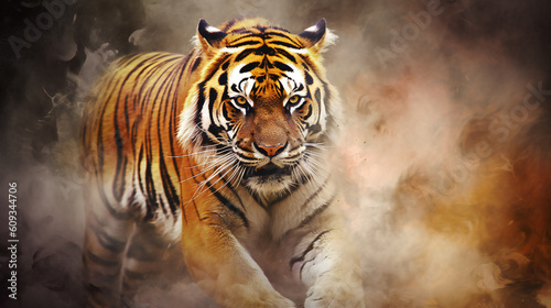 Tigers and Nature, Created using generative AI.