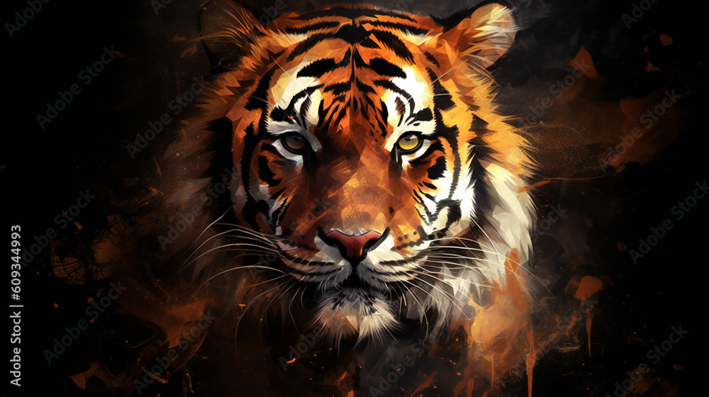 Tigers and Nature, Created using generative AI.