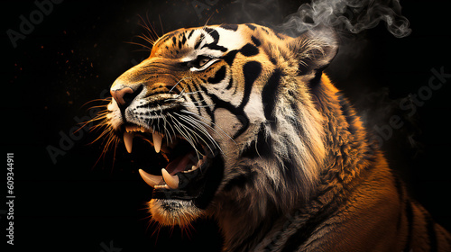 Tigers and Nature, Created using generative AI.