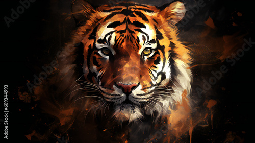 Tigers and Nature, Created using generative AI.
