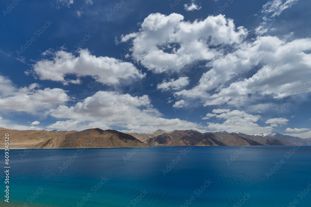 Pangong Lake is the highest saltwater lake in the world,Pangong Tso or Pangong Lake is an endorheic lake spanning eastern Ladakh and West Tibet situated at an elevation of 4,225 m , Ladakh, India,
