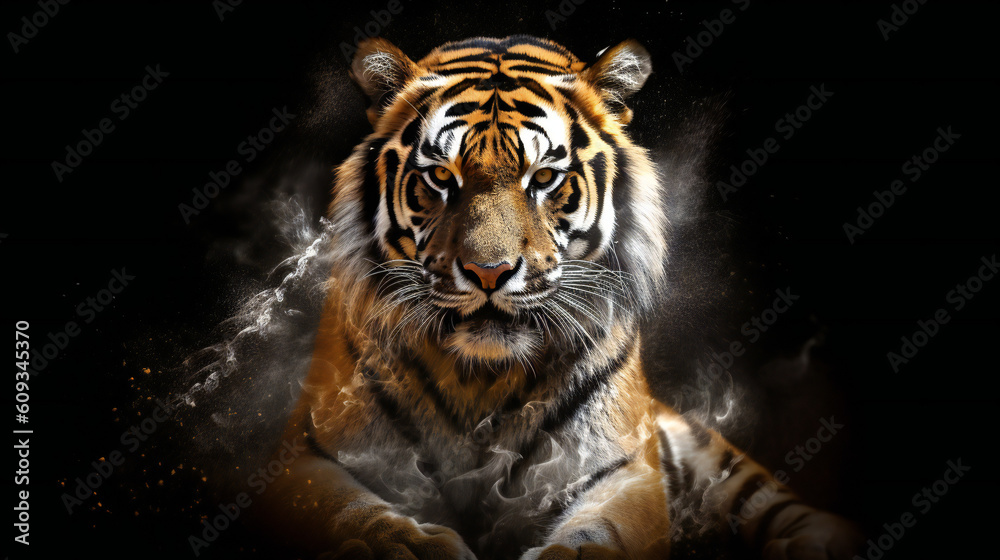 Fototapeta premium Tigers and Nature, Created using generative AI.