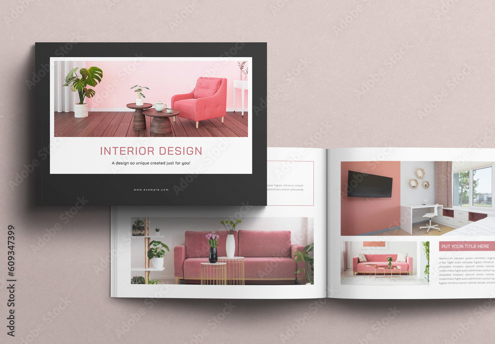 Interior Design Brochure Template Landscape Stock Template | Adobe Stock