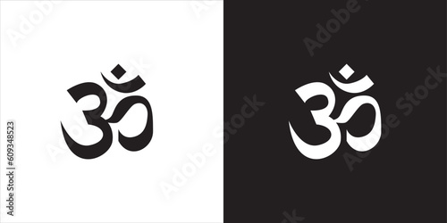 illustration of a Hindu symbol black and white background