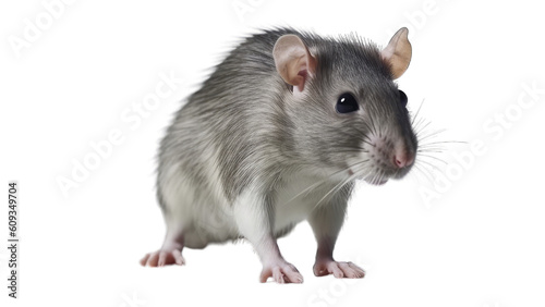 Rat isolated on transparent background created with generative AI technology
