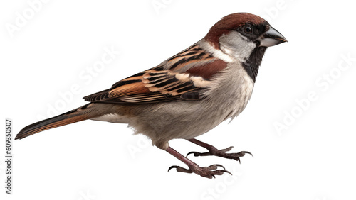 Sparrow isolated on transparent background created with generative AI technology