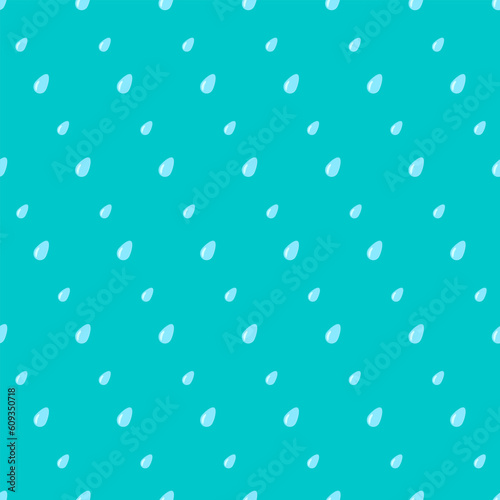 Rain pattern. Vector illustration raindrops randomly placed on an aquamarine background.