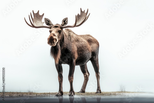 Moose  an true icon of the untamed wilderness. Generative AI