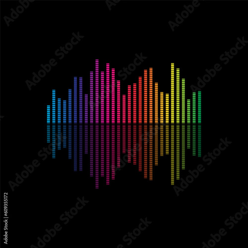 Modern sound wave equalizer. Vector illustration on a dark background © ekoprastowo