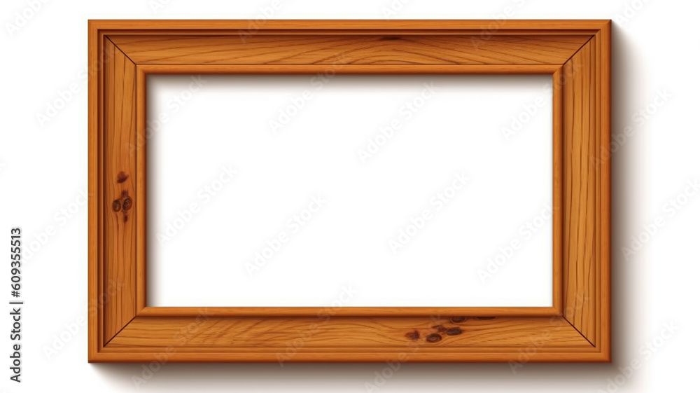 Wooden frame on white background, space for text Wooden frame on white background, space for text