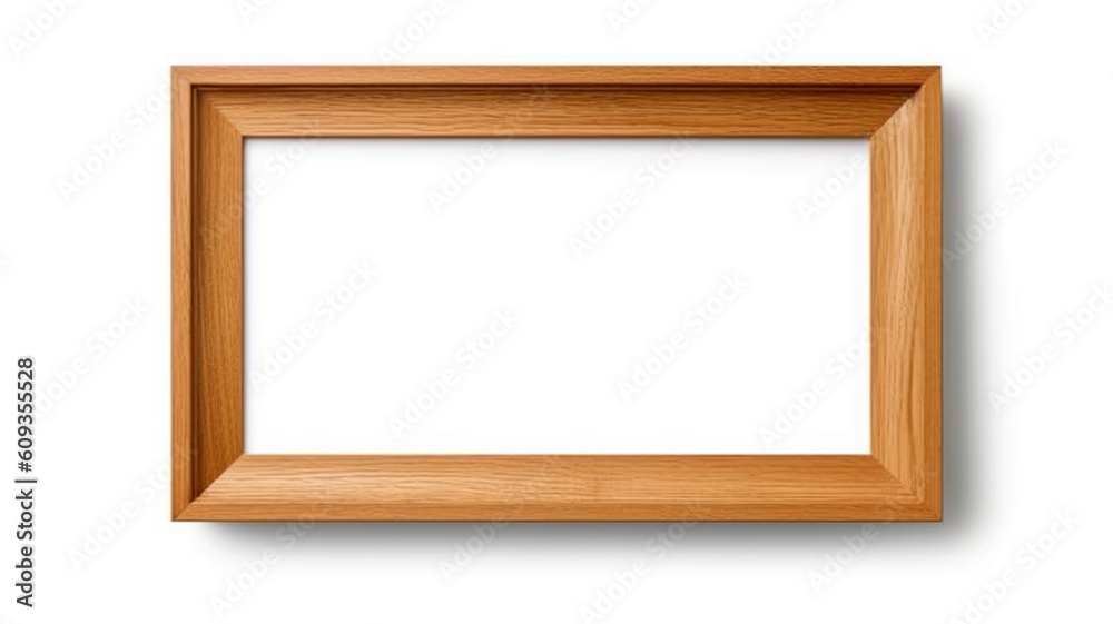 Wooden frame on white background, space for text Wooden frame on white background, space for text