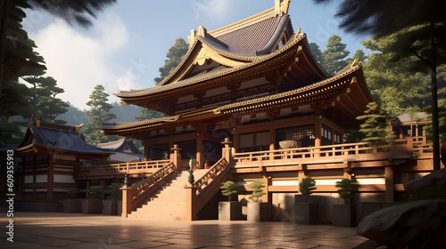 伝統的な日本の神社の神秘 No.001 | Mystical Charm of a Traditional Japanese Shrine Generative AI