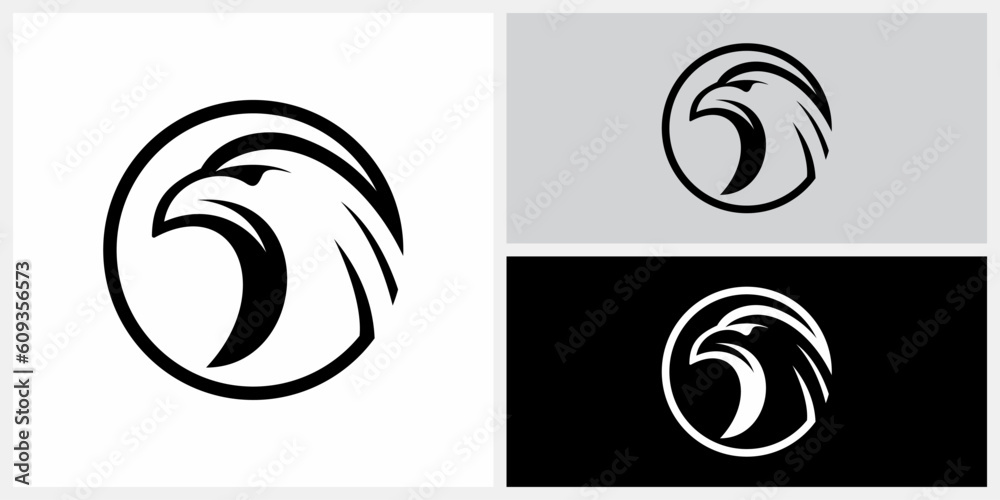 Hawk Falcon Eagle Head Bird Logo Design. Icon Symbol Vector EPS 10. Hawk Falcon Eagle Head Bird Logo Design. Icon Symbol Vector EPS 10.