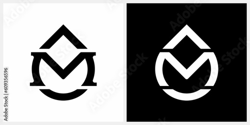 Letter M Initials Water Drop Oil Gas Logo Design Icon Symbols Vector EPS 10.