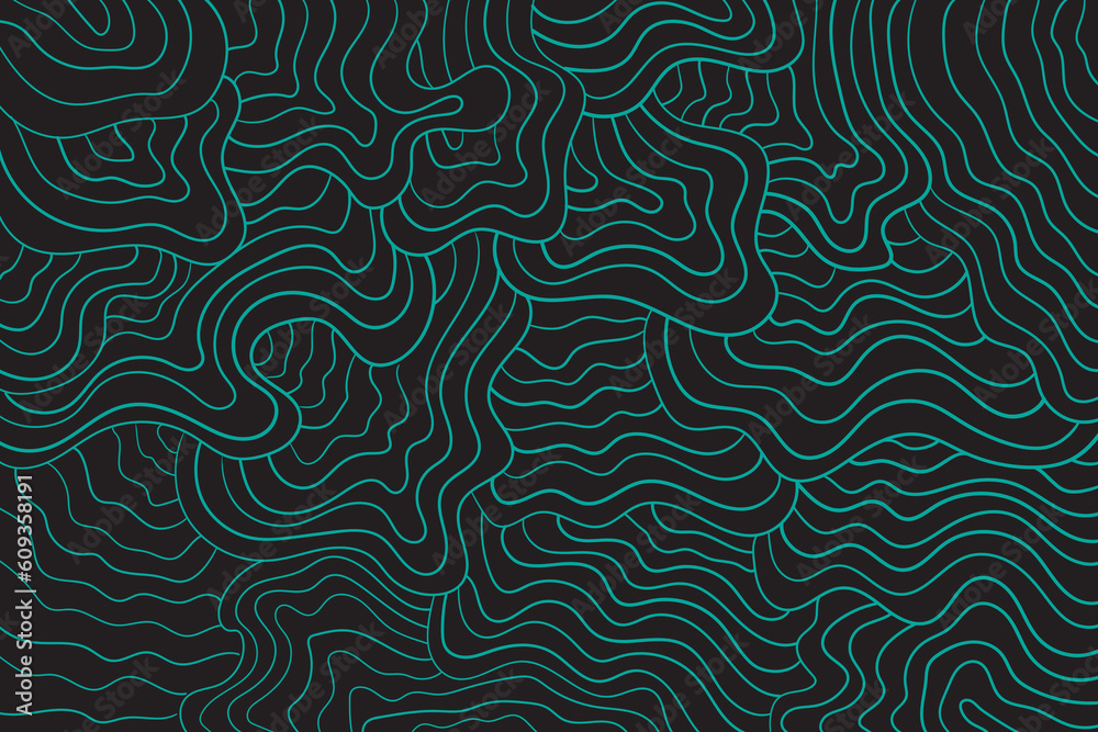 Abstract wavy lines background. Topographic map. Vector illustration.