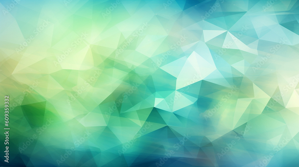 Triangular design with gradient background, pale green and sky blue