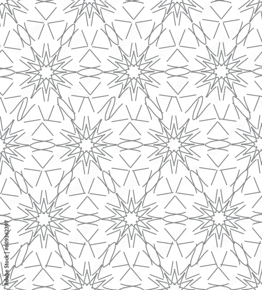 geometric seamless pattern with the presence of a floral motif