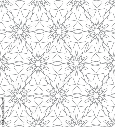 geometric seamless pattern with the presence of a floral motif