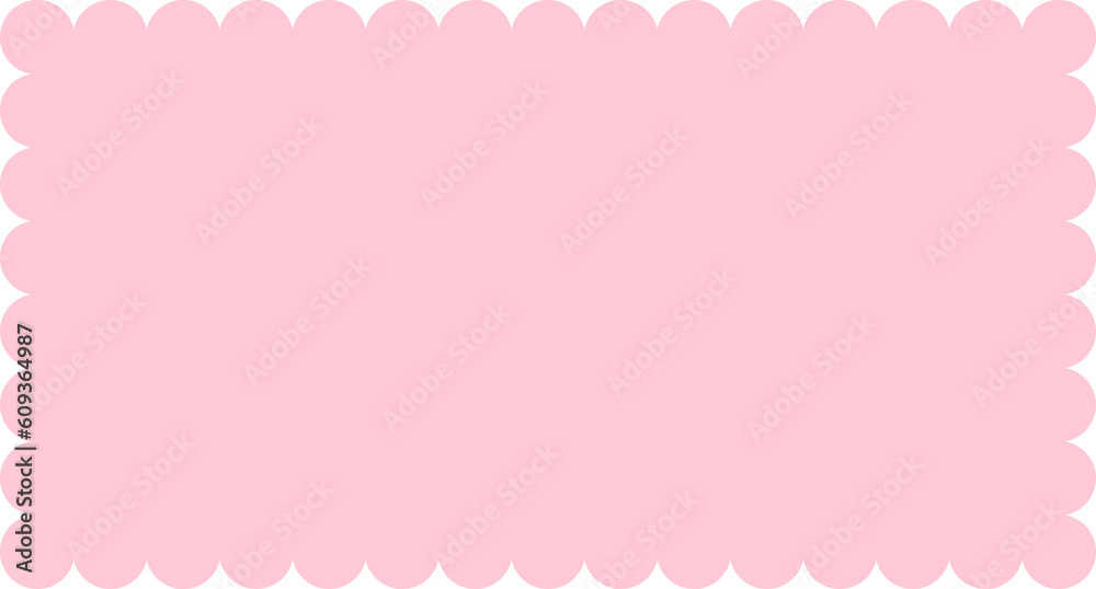 Pink scallop frame borders for text, blank notepad with writing space for web presentation, cutout,png transparent.