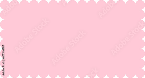 Fotografie, Obraz Pink scallop frame borders for text, blank notepad with writing space for web presentation, cutout,png transparent