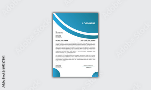 Modern Corporate and Creative Letterhead Design Template Vertical Name Minimal Simple and Clean White Black and blue Business Vector Illustration Colorful Gradient Letterhead Design Banner