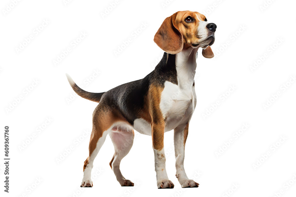 Beagle dog on the transparent background. Generative AI