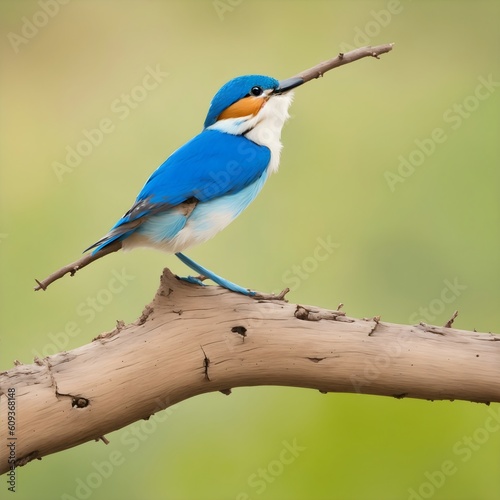 lilac roller on a branch bird photo