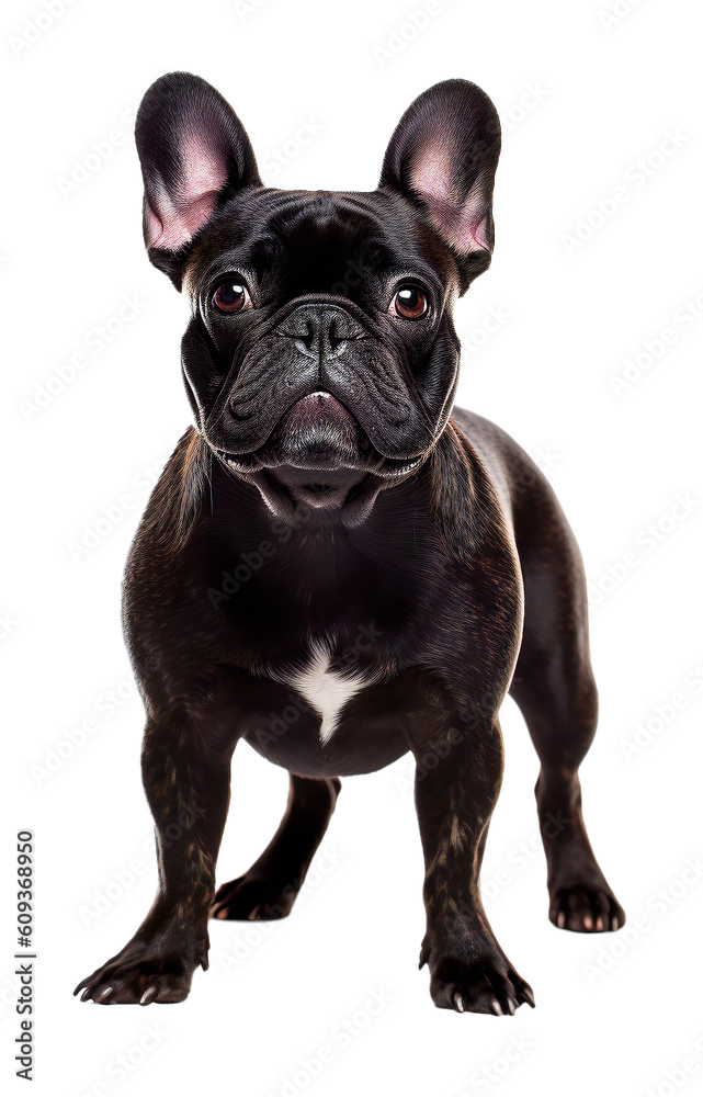 French Bulldog on the transparent background. Generative AI