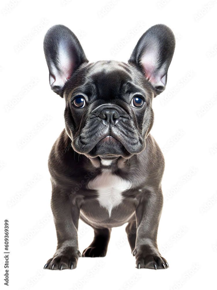 French Bulldog on the transparent background. Generative AI