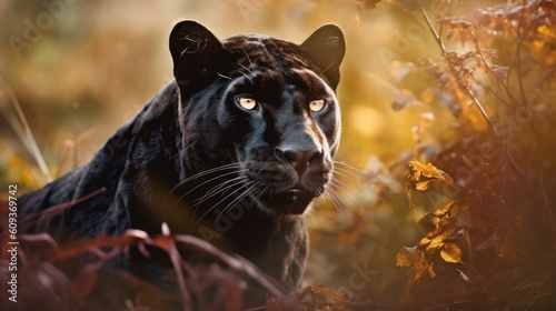 Black Panther in natural enviroment. 