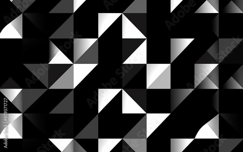 Abstract black and white geometric pattern. Generative AI technology.