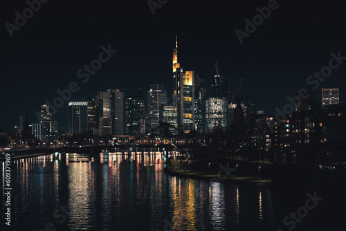 city skyline at night - Frankfurt Germany
