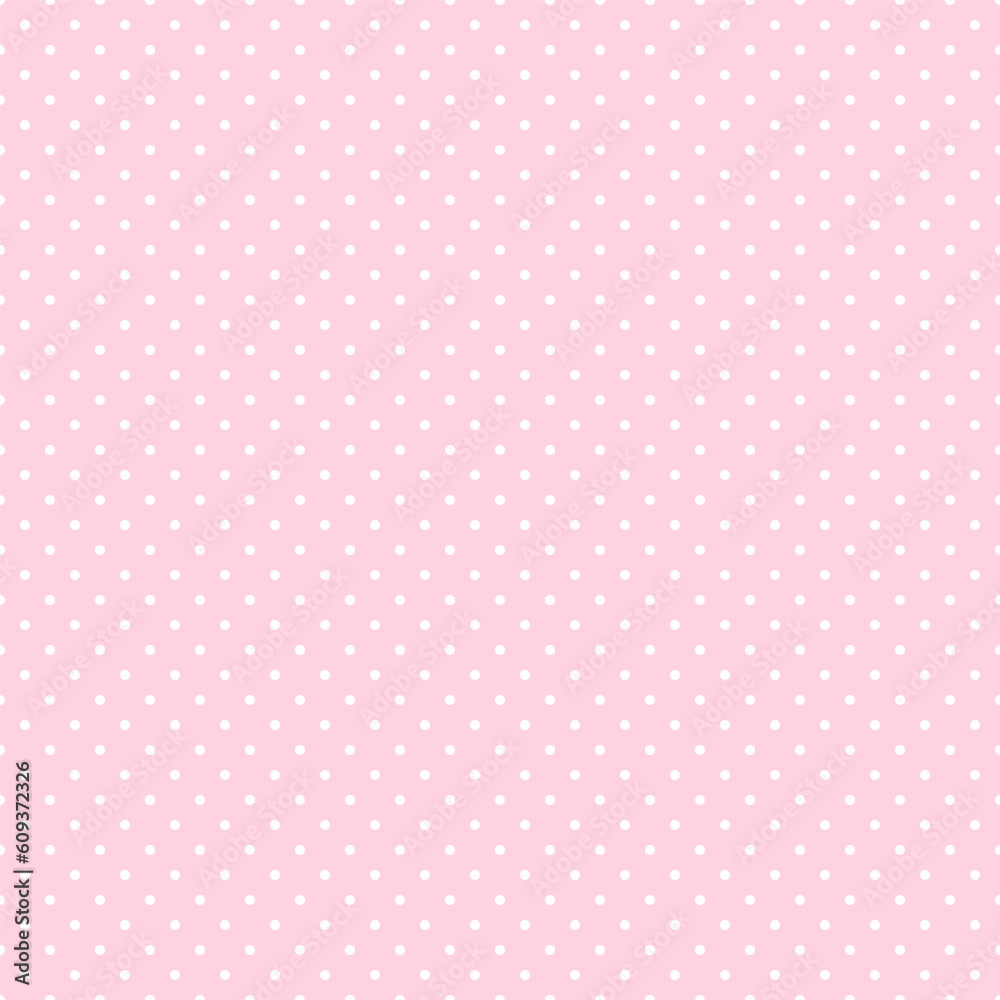 Seamless white polka dot pattern on pink background Seamless white polka dot pattern on pink background
