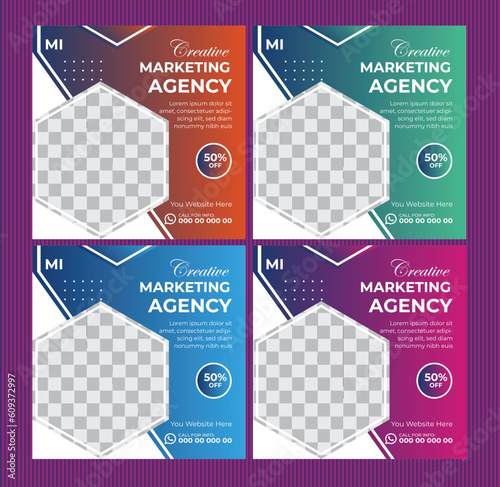 Digital Marketing Social Media Post design template Bundle Premium Vector