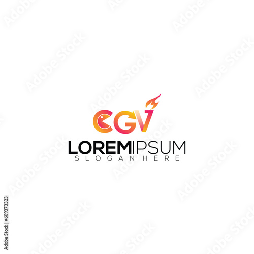 C G V initial logo design colorful modern illustration