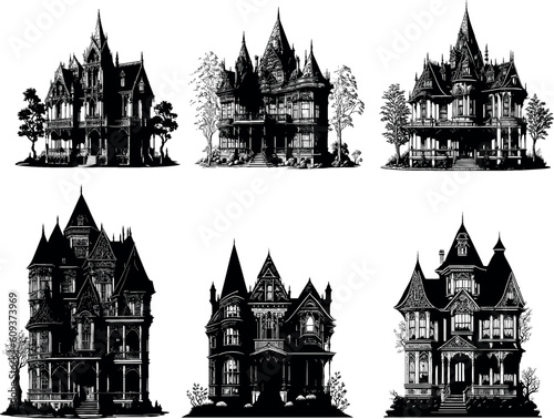 Set of Victorian Style Houses