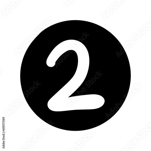 Fototapeta Naklejka Na Ścianę i Meble -  Number two round icon