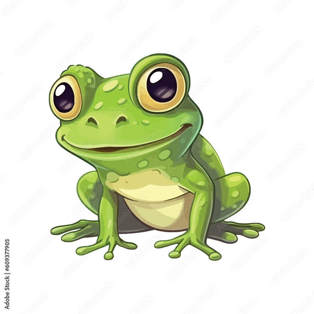 Whimsical Hopper: Endearing 2D Frog Illustration Whimsical Hopper: Endearing 2D Frog Illustration