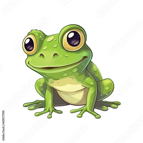 Whimsical Hopper: Endearing 2D Frog Illustration