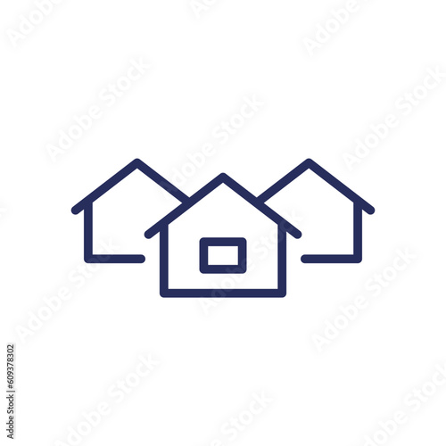 neighbourhood line icon with houses