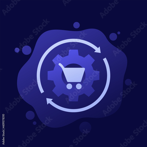 order processing, e-commerce icon, vector design