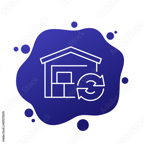 restock a warehouse line icon, vector