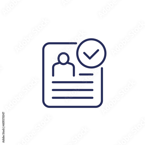 personal data check line icon