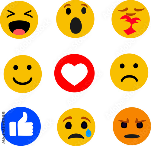 Emoji line art vector icon for apps and websites. High quality vector round yellow cartoon bubble emoticons comment social media ,chat comment reactions, icon template face tear, smile,sad.