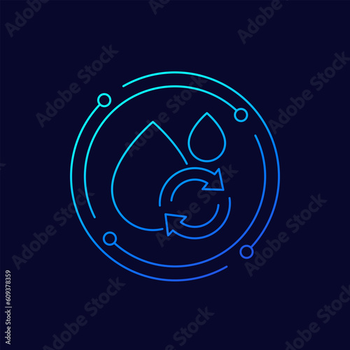 reuse water icon, linear vector design